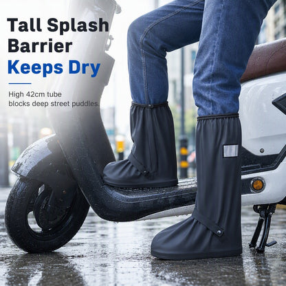 🌧️✨ LIMITED-TIME 50% OFF! Waterproof High-Top Rain Shoe Covers — Non-Slip, Reflective, 42cm Tall 👟