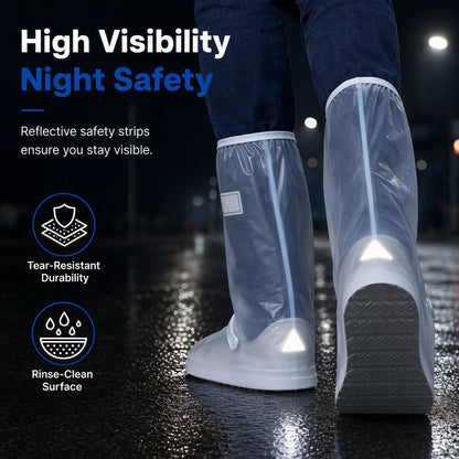 🌧️✨ LIMITED-TIME 50% OFF! Waterproof High-Top Rain Shoe Covers — Non-Slip, Reflective, 42cm Tall 👟