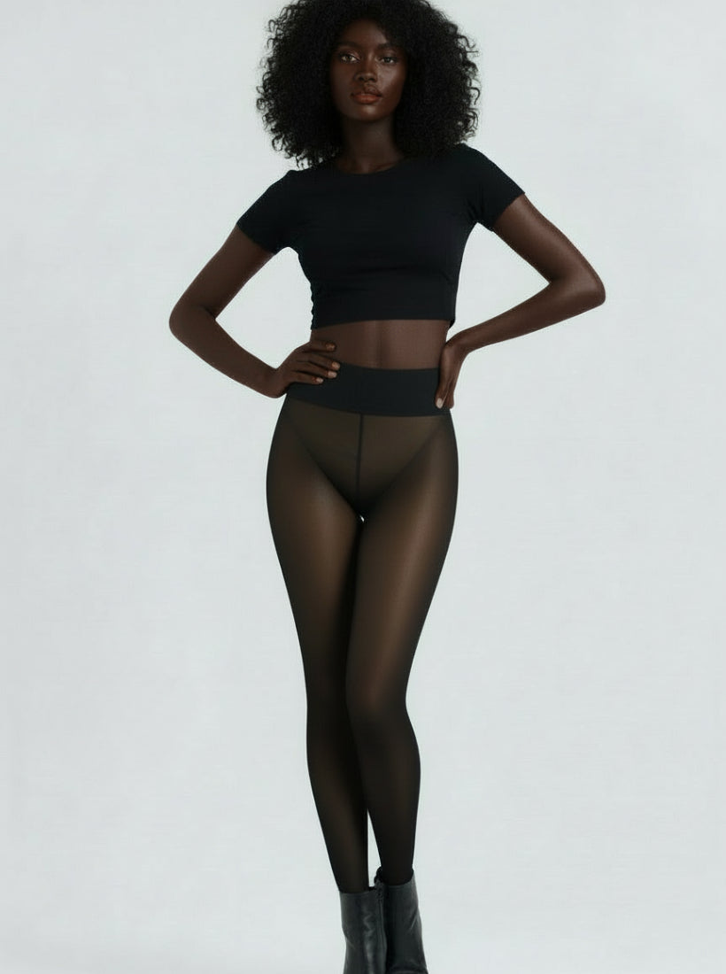 FAUX-SHEER THERMAL TIGHTS