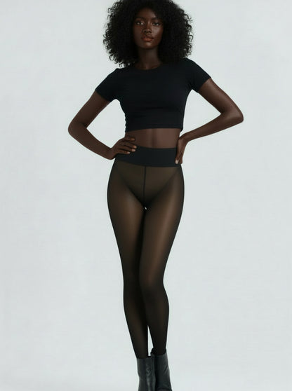 FAUX-SHEER THERMAL TIGHTS